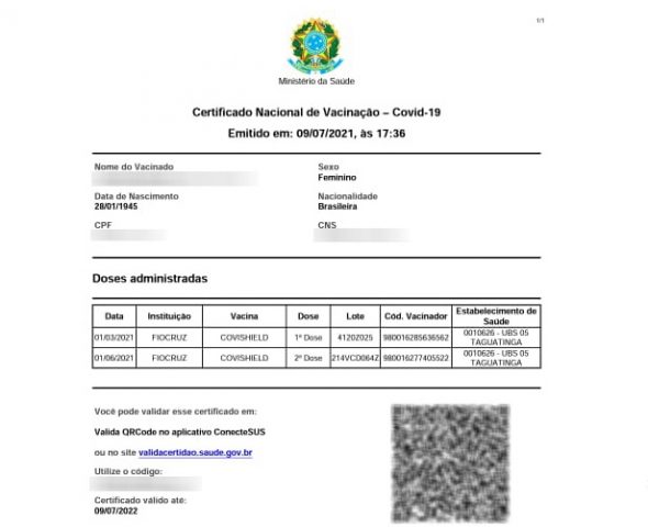 como emitir o Certificado Nacional de Vacinação COVID-19